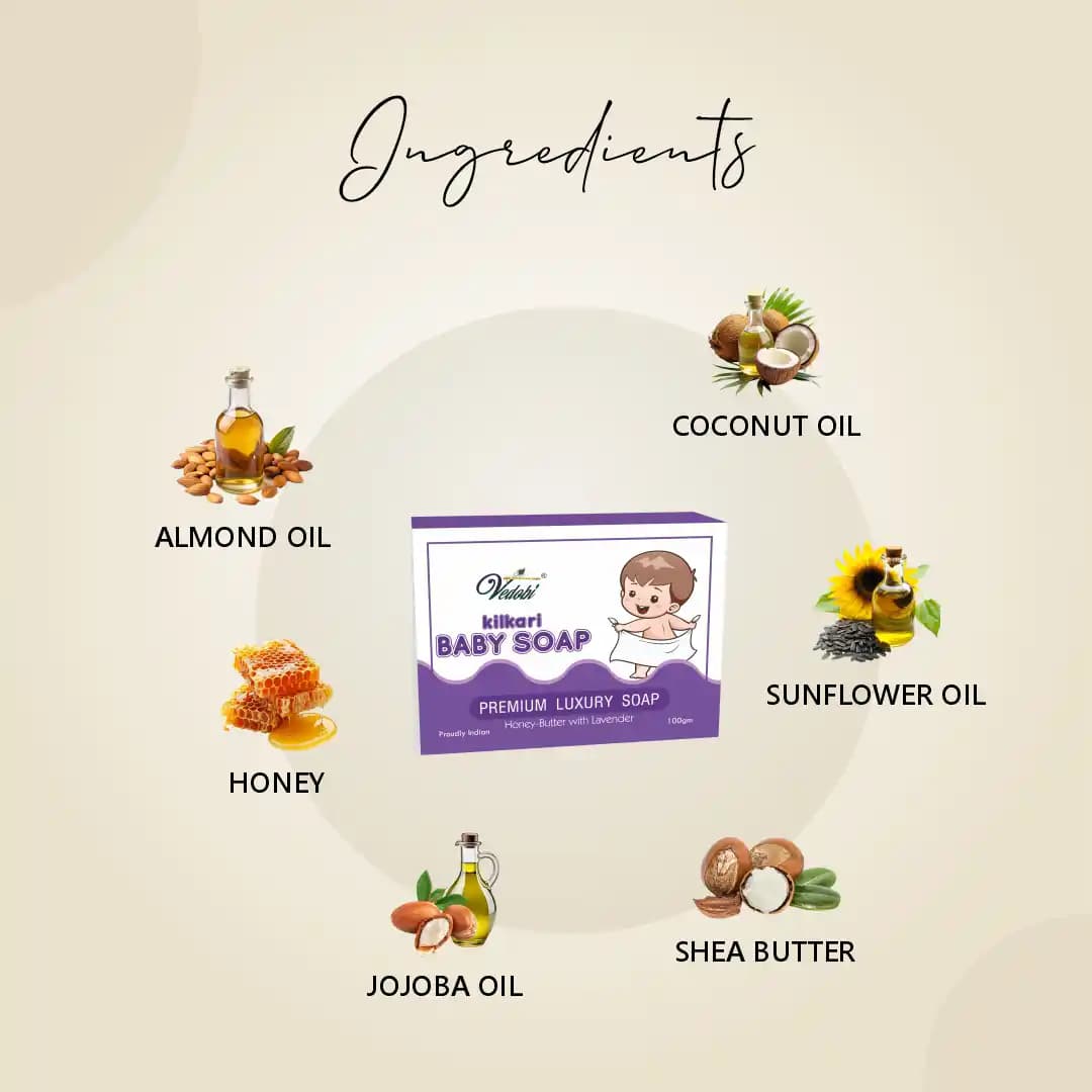 Kilkari Baby Soap Honey Butter With Lavender (Pack of 4) — view 6