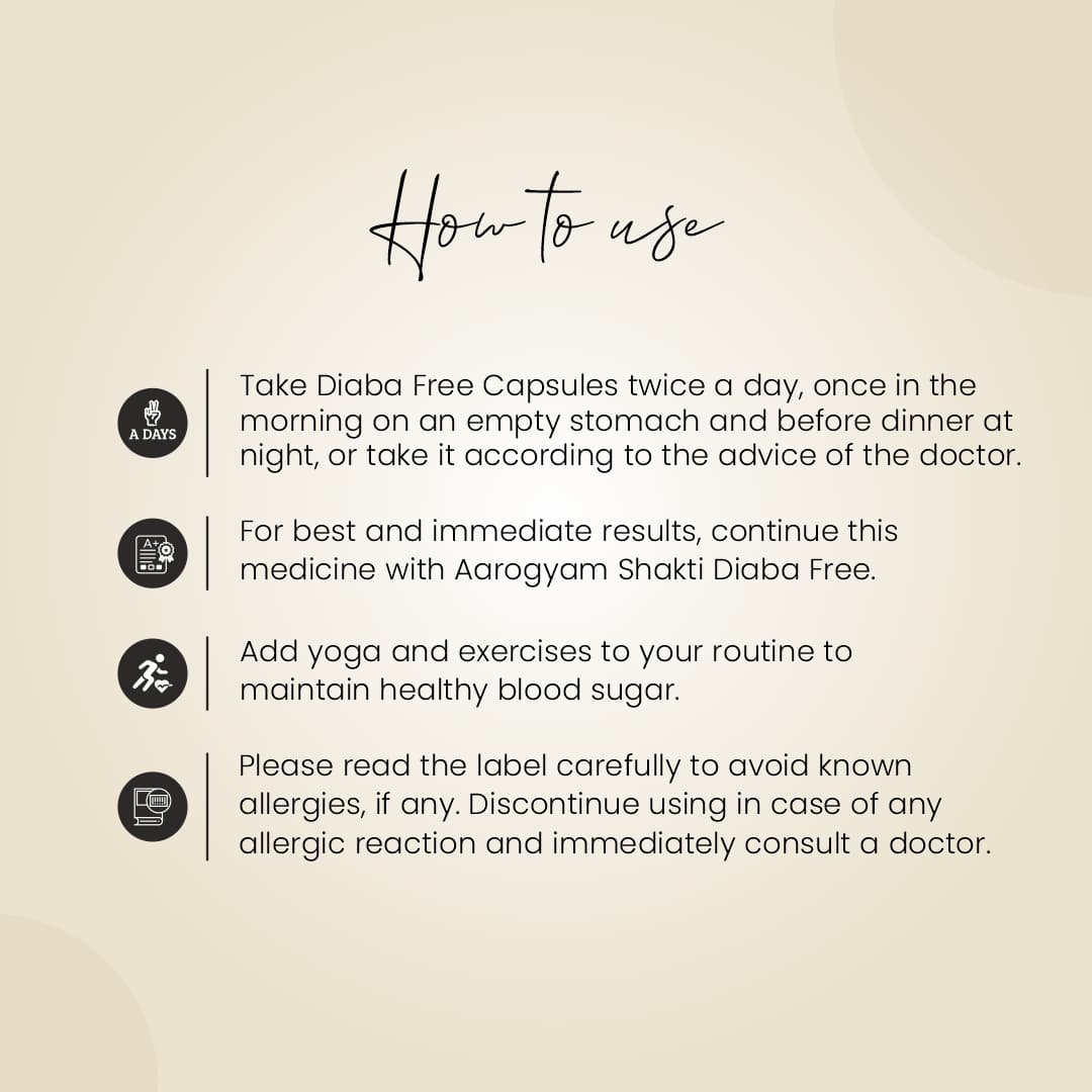 Vedobi Diaba Free Capsule (Ayurvedic Herbal Supplement for Daily Wellness) — view 10