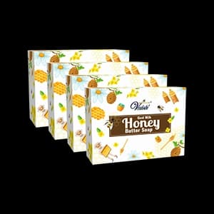 Payas-Goat Milk with Honey Butter Soap for Dry Skin (Pack of 4)